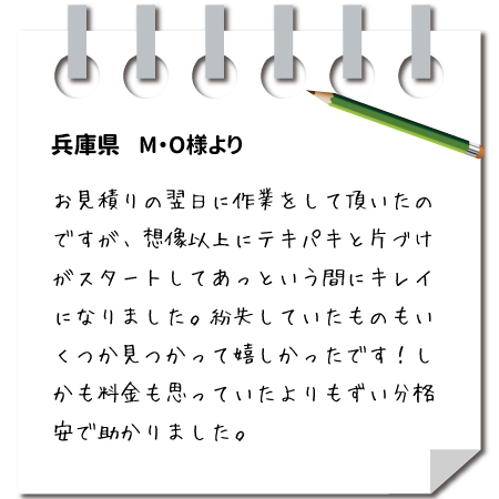 お客様の声 兵庫県　M・O様